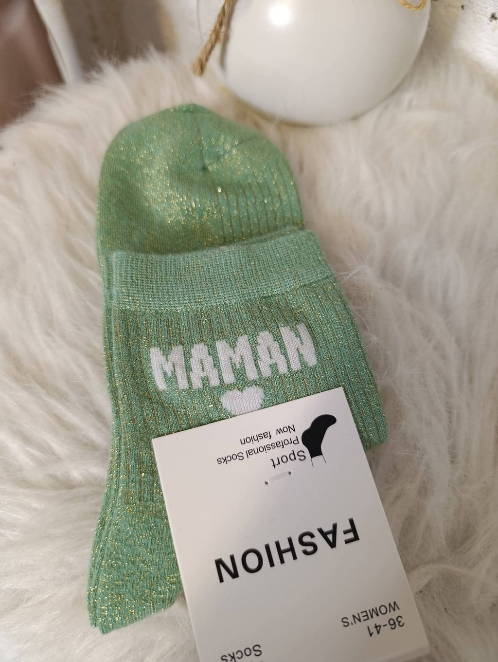 Chaussettes à paillettes maman