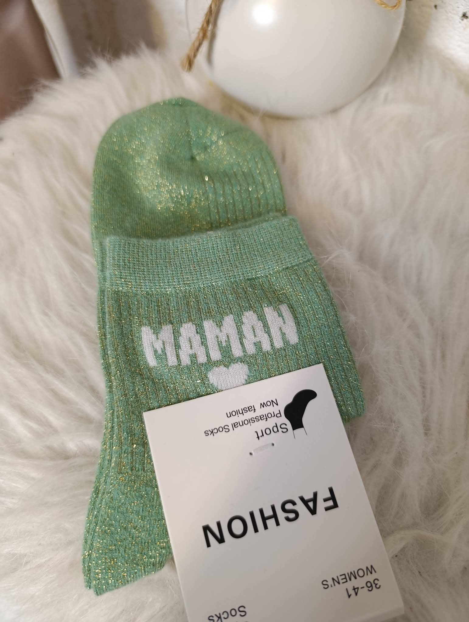 Chaussettes à paillettes maman
