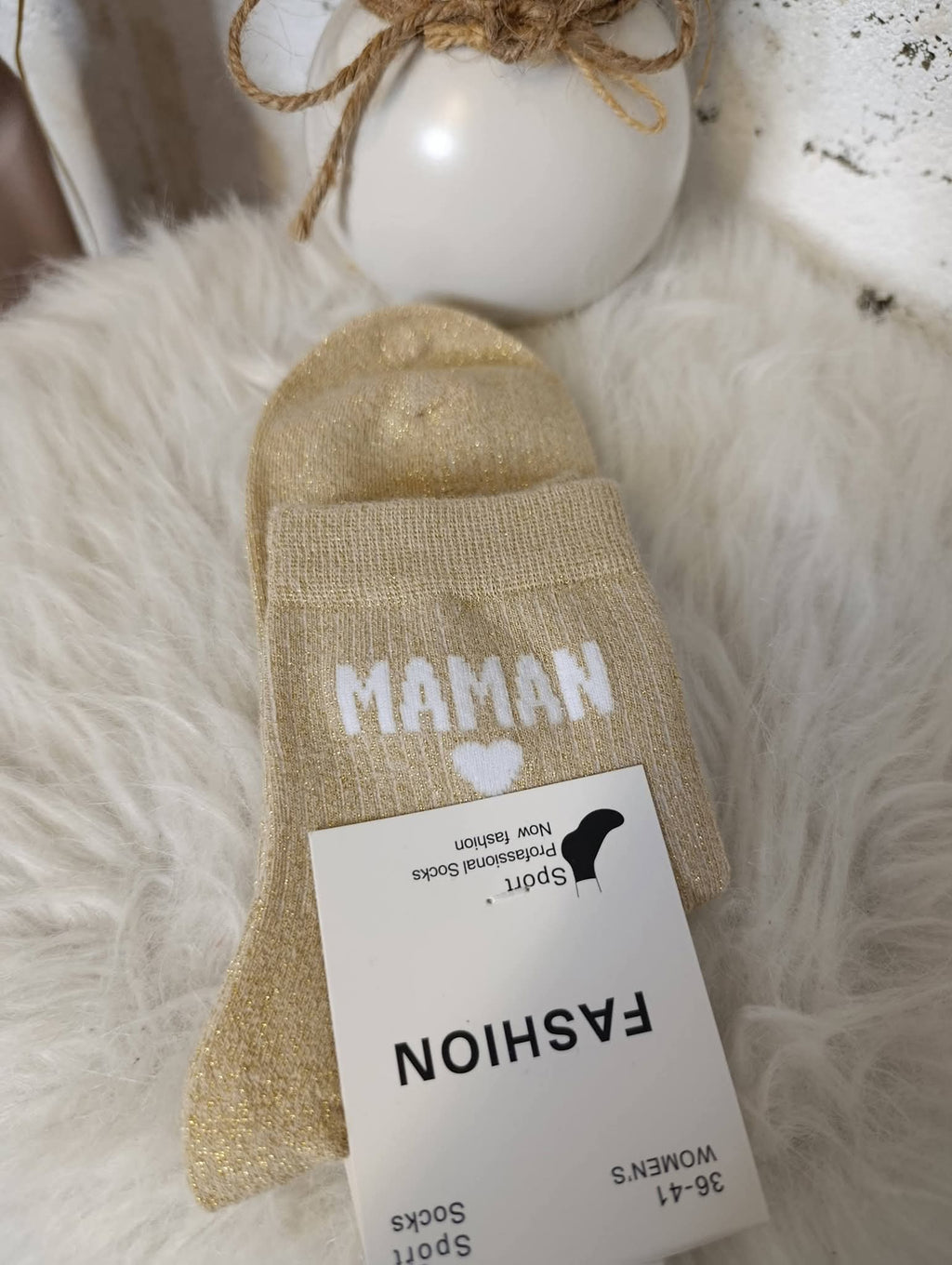 Chaussettes à paillettes maman