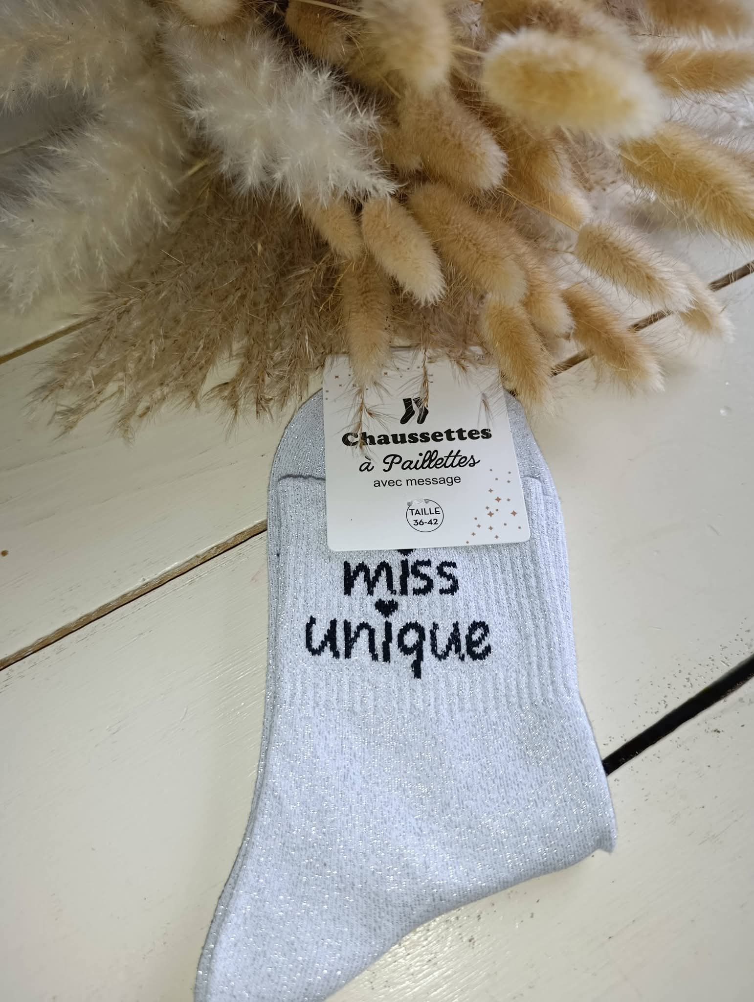 Chaussettes à paillettes miss unique